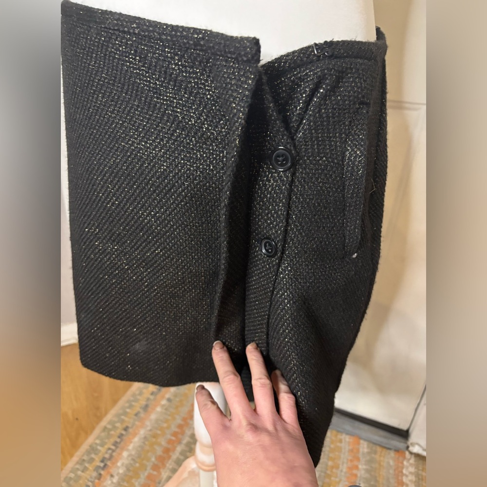Banana republic factory nwt sz six Black gold woven Textured Skirt - Picture 7 of 10